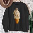 猫 アイスクリーム かわいい ペット 子猫好き 猫 夏 バイブ スウェットシャツ 年配の女性への贈り物