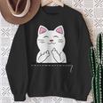 猫 中指 おもしろバッグ スウェットシャツ 年配の女性への贈り物