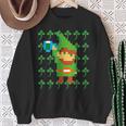 聖パトリックデー 乾杯 ピクセルアート シャムロック ドット絵 レトロゲーム スウェットシャツ 年配の女性への贈り物