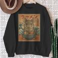 面白い かわいい ラーメン 和麺 チンチラ 食べる ラーメン 長袖tシャツ スウェットシャツ 年配の女性への贈り物