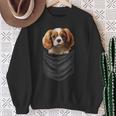 面白いtシャツ キャバリア 胸 ポケット イヌ わんこ メンズ 犬好き グッズ おもしろ 面白い 服 ネタ 長袖tシャツ スウェットシャツ 年配の女性への贈り物