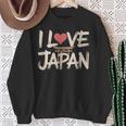 面白いヴィンテージ日本装飾日本愛好家 I Love Japan スウェットシャツ 年配の女性への贈り物