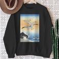 鳥 カモメ 波 海 ヴィンテージ 和 浮世絵 木版画 スウェットシャツ 年配の女性への贈り物