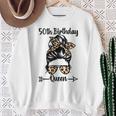 50歳の誕生日 クイーン Happy 50歳 散らかったパンヒョウ スウェットシャツ 年配の女性への贈り物