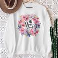 91 Years Loved 91歳の誕生日 フローラルリース ナインティワン スウェットシャツ 年配の女性への贈り物