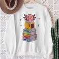 Axolotl Bookworm Girls Cute Book Reading Axolotl Pink Sweatshirt Gifts for Old Women