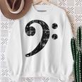 Bass Clef ビンテージブラック左 ベースプレイヤー 長袖tシャツ スウェットシャツ 年配の女性への贈り物