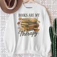 Books Are My Therapy Vintage Book Lover Daisy Art Sweatshirt Gifts for Old Women Books Are My Therapy Vintage Book Lover Daisy Art Sweatshirt Gifts for Old Women