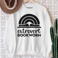 Bookworm Extrovert Fun Book Lovers Reading Sweatshirt Gifts for Old Women