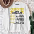 メンズ Carpenter Hourly Rate For Woodworker Carpenter Retro スウェットシャツ 年配の女性への贈り物