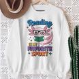 Cute Axolotl Reads Books Reading Is My Favorite Sport Book Sweatshirt Gifts for Old Women