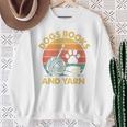 Dogs Books And Yarn Crocheting Retro Sweatshirt Gifts for Old Women