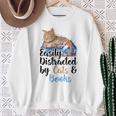 Easily Distracted By Cats And Books For Cat Lovers Men Women Kids Sweatshirt Gifts for Old Women
