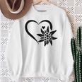 Edelweiss フラワーマウンテン Edelweiß フラワーハート Edelweiß 長袖tシャツ スウェットシャツ 年配の女性への贈り物