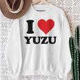 I Heart ゆず ファーストネーム I Love パーソナライズ スウェットシャツ 年配の女性への贈り物