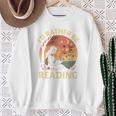 I'd Rather Be Reading Book Lover Vintage Sunset Apparel Premium Tri-Blend Sweatshirt Gifts for Old Women