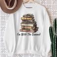 I'm With The Banned Books Reading Addict Book Lover Sweatshirt Gifts for Old Women