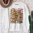 I'm The Librarian Of Summer Groovy Rainbow Retro Book Lover Sweatshirt Gifts for Old Women