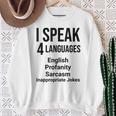 Ipeak 4 Languages おもしろ英語文法先生 スウェットシャツ 年配の女性への贈り物