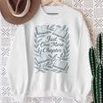 Just One More Chapter Blue Book Lover Reading Quote Sweatshirt Gifts for Old Women