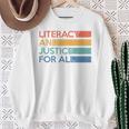 Literacy And Justice For All Reading Book Club Librarian Premium Tri-Blend Sweatshirt Gifts for Old Women