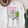 Matcha & Books Club Green Tea Latte Lovers Sweatshirt Gifts for Old Women