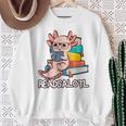 Readalotl a Kawaii Axolotl Reading a Book As Readsalotl Raglan Baseball Tee Sweatshirt Gifts for Old Women