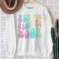 Retro ASK ME About MY BOOK Published Author Event Vibes Sweatshirt Gifts for Old Women