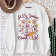 Silly Goose Book Club Reading Girl Sweatshirt Gifts for Old Women