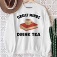 Tea Great Minds Drink Tea Apple Teacups Books Sweatshirt Gifts for Old Women