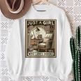 Vintage Just A Girl Who Loves Books Women Book Worm Reading Performance Sweatshirt Gifts for Old Women