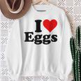 アイラブエッグアイハートエッグ スウェットシャツ 年配の女性への贈り物