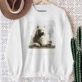 ビンテージ 喫煙 アメリカン エスキモー面白犬 父の日 スウェットシャツ 年配の女性への贈り物
