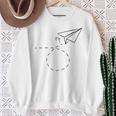 紙飛行機フライtシャツ折り紙折り紙パイロット スウェットシャツ 年配の女性への贈り物