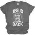 Jesus Has My Back Baseball Faith Motivation Tee Christian Unisex Jersey T-Shirt