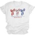 My Favorite Season Is Baseball Coquette Bow Game Day Mom Sis Unisex Jersey T-Shirt