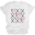 Tic Tac Toe Love Hearts Romantic Valentine Raglan Baseball Tee Unisex Jersey T-Shirt