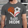 Ball Mom Heart Soccer Basketball Baseball Football Mom Unisex Jersey T-Shirt Ball Mom Heart Soccer Basketball Baseball Football Mom Unisex Jersey T-Shirt