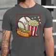 Smiling Baseball Popcorn And Hot-Dog Cartoon Apparel Unisex Jersey T-Shirt Smiling Baseball Popcorn And Hot-Dog Cartoon Apparel Unisex Jersey T-Shirt