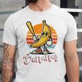 Bananas Baseball Sunset Retro Fruit Sports Boys Kids Men Premium Tri-Blend Unisex Jersey T-Shirt