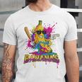 Baseball Banana Splatter Sports Kids Teens Premium Tri-Blend Unisex Jersey T-Shirt