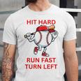Hit Hard Run Fast Turn Left Baseball Player Premium Tri-Blend Unisex Jersey T-Shirt Hit Hard Run Fast Turn Left Baseball Player Premium Tri-Blend Unisex Jersey T-Shirt