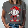 Game Day Baseball Drip Valentine Hearts Sport Lover Unisex Jersey T-Shirt