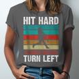 Retro Hit Hard Run Fast Turn Left Baseball Lover Unisex Jersey T-Shirt