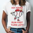 Hit Hard Run Fast Turn Left Baseball Player Premium Tri-Blend Unisex Jersey T-Shirt Hit Hard Run Fast Turn Left Baseball Player Premium Tri-Blend Unisex Jersey T-Shirt