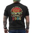 1986年4月 レトロサンセットクラシック 40歳40歳の誕生日 メンズTシャツ バックプリント