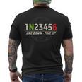 1N23456 オートバイギアシフトパターン バイカーモーターサイクリスト用 メンズTシャツ バックプリント