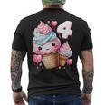 4歳のバースデーガール アイスクリーム 背番号4 メンズTシャツ バックプリント