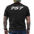 757 旅客機機 Avgeeks用 メンズTシャツ バックプリント
