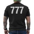 777 数秘術 スピリチュアルパーソナルナンバー 777 エンジェルナンバー メンズTシャツ バックプリント